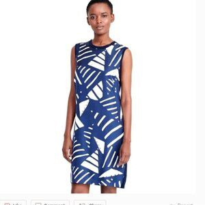 Ralph Lauren NAVY Geometric Print Sweater Dress Size M